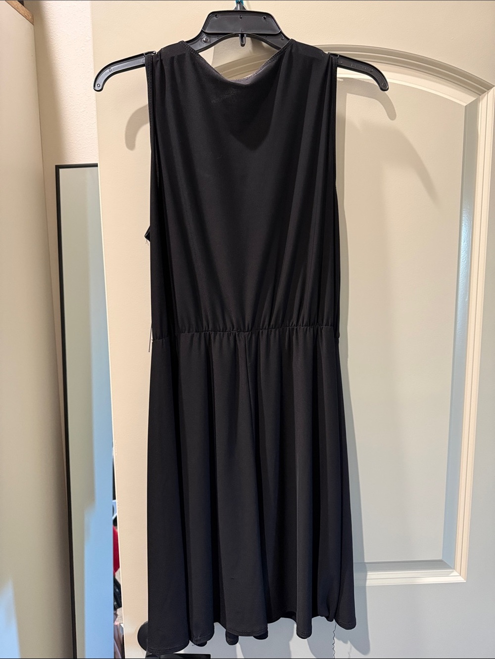 Tahari Black Sleeveless Wrap-Style Midi Dress - Picture 2 of 2